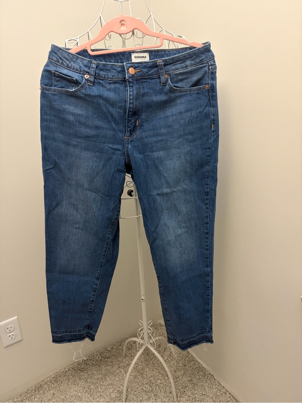 SONOMA Cropped Ankle Jeans in Dark Blue Wash